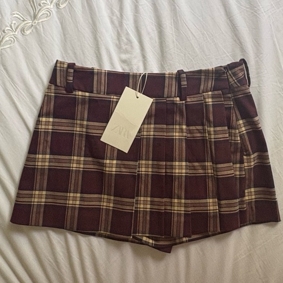 Zara Plaid Skort With Box Pleats - Picture 5 of 7
